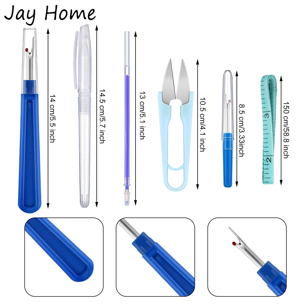 29PCS Hand Sewing Tools Set Quilting Sewing Clips & Seam Rippers & Heat Erasable Fabric Marking Pen for Embroidery Tailoring