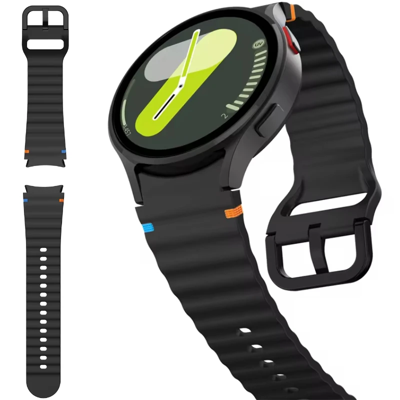 Ремешок силиконовый для Samsung Galaxy Watch FE/7/6/5/4 спортивный браслет без зазора 6-4 Classic 47