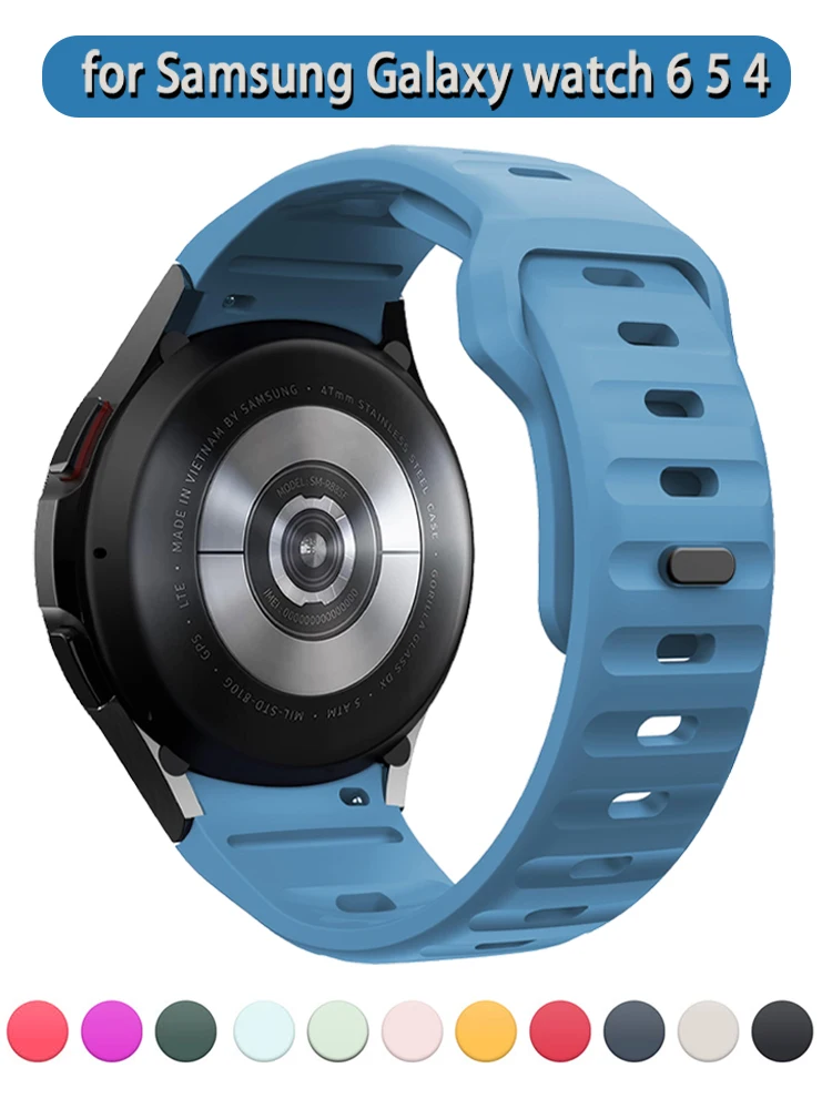 Ремешок силиконовый для Samsung Galaxy Watch 6 5 4 40 мм 44 5Pro 45 магнитный браслет Galaxy6 Classic 43 47