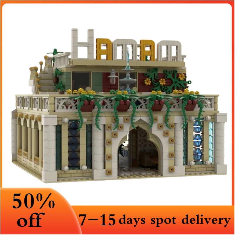 

2988pcs The Hamam Customized MOC City Building Blocks Street View Bricks Assembled DIY Adult Birthday Children Xmas Toys Gifts