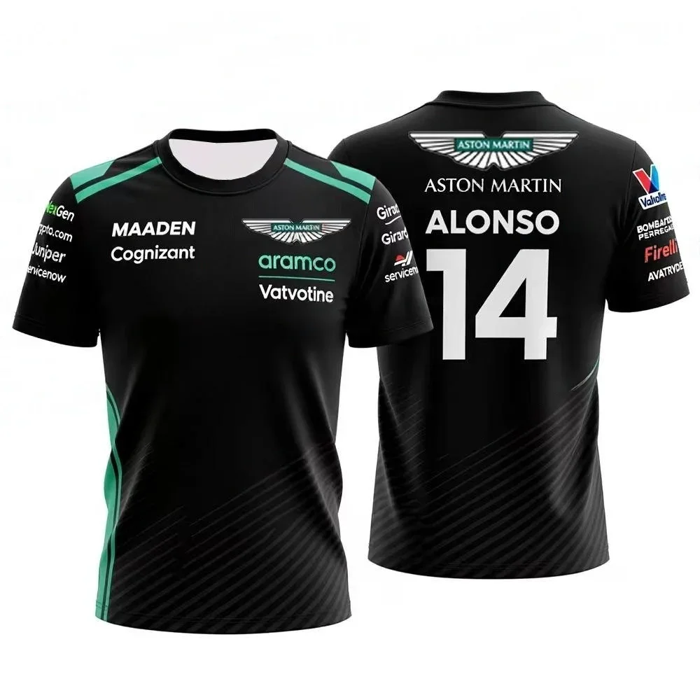 Футболка с коротким рукавом 2026 Fernando Alonso №14 Aston Martin Classic Racing, быстросохнущая, дышащая, для мотогонок (art.: 3920dacebd030) - 3920dacebd030