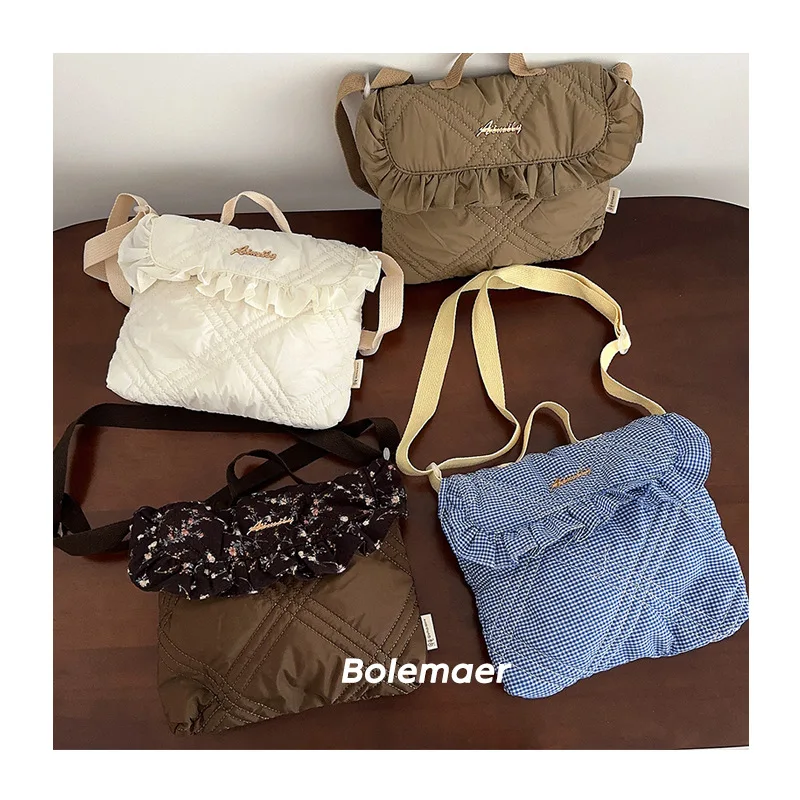 Детский рюкзак из 2024 хлопка с цветочным рисунком кружевная сумка детская Детские