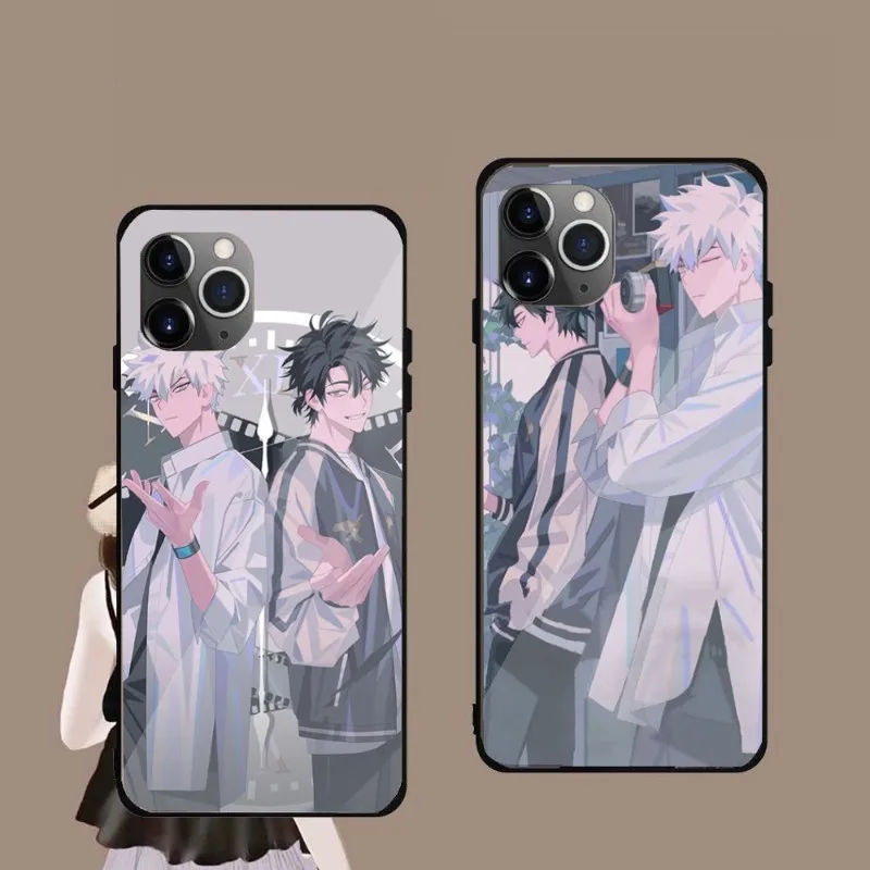 

Link Click Time Phone Case For IPhone 14 13 12 11 XS X 8 7 6 Plus Mini Pro Max SE 2022 Black PC TPU Glass Phone Cover