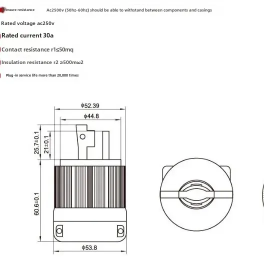 Xiongda американский стиль с тремя отверстиями N абсолют L6-30P вилка питания 30A 250V