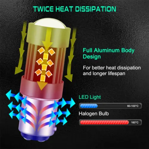 

Glofe Amber 2357 1157 Led Front Turn Signal Light Bulbs For Gmc Yukon 1995-1999