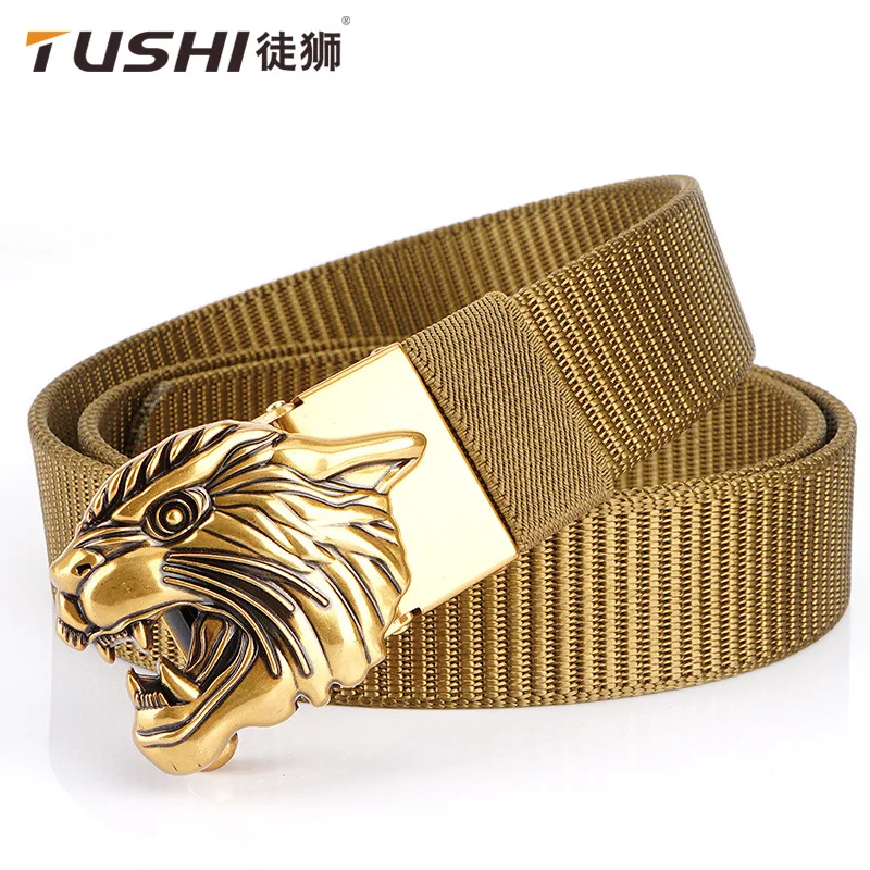 

TUSHI 2022 Hot Sell Men Belt 120cm*3.4cm Nylon Tactical Male Waistband Metal Automatic Buckle Sports Ceinture Jeans Girdle Gifts