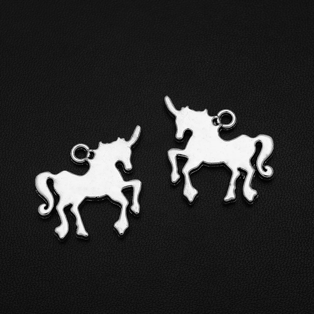 

3pcs/Lots 25x29mm Antique Silver Plated Running Unicorn Charms Animal Pendant For Diy Paired Earrings Designer Jewelery Supplies