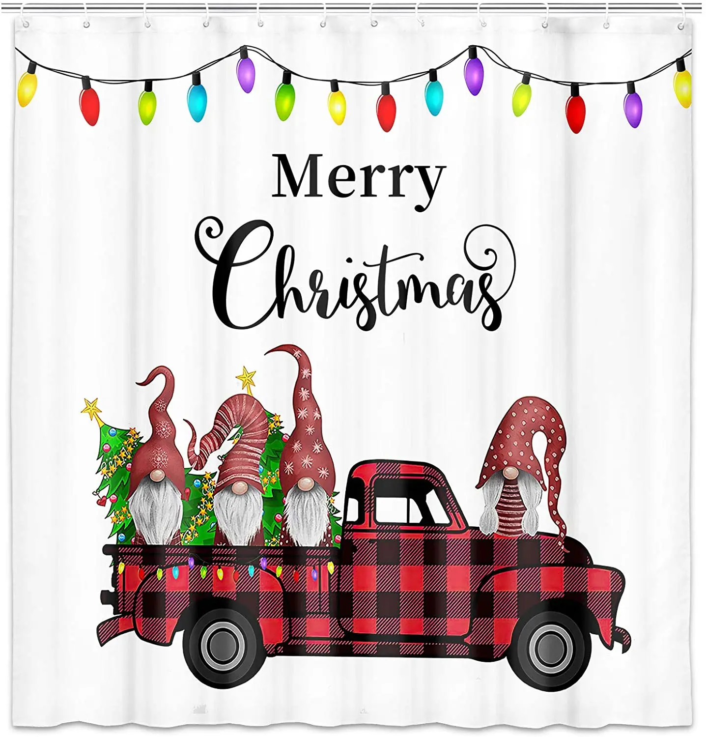 

Рождественская занавеска для душа с изображением милого гнома, семейство фото, с рождественской елкой, тканевая занавеска для душа, комплек...