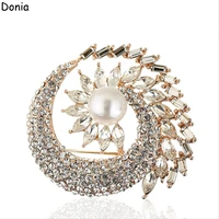 donia jewelry europe and america hot selling colorful vintage glass brooch large luxury brooch flower brooch