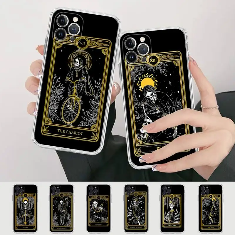 

Death Tarot Phone Case For iPhone 14 11 12 13 Mini Pro XS Max Cover 6 7 8 Plus X XR SE 2020 Funda Shell