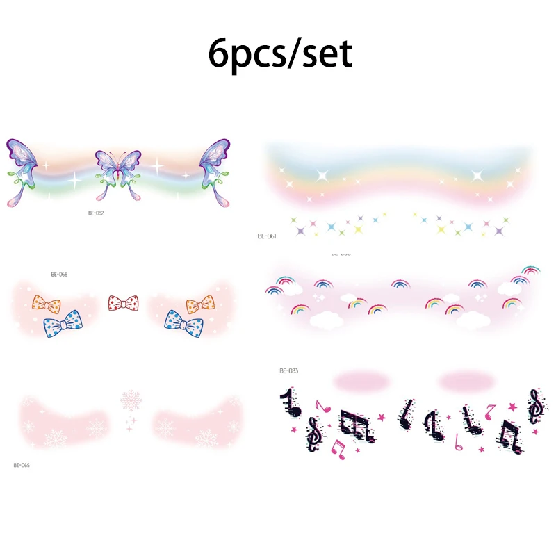 Водостойкая наклейка с надписью Love Heart лицевая тату радуга снежинка зимняя для