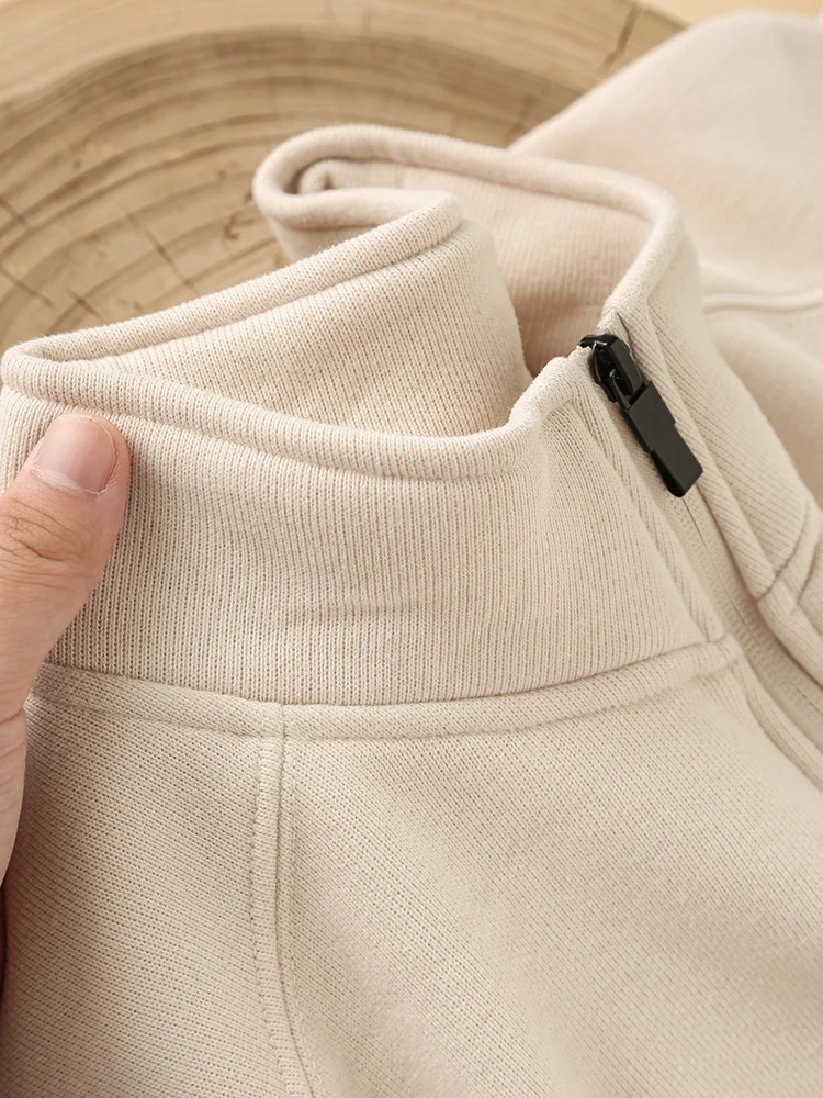 Look White and Don't Pick People! Milk Apricot 600G Heavy Silver Fox Velvet Stand Collar Zip-up Outerwear Solid All-Match War...