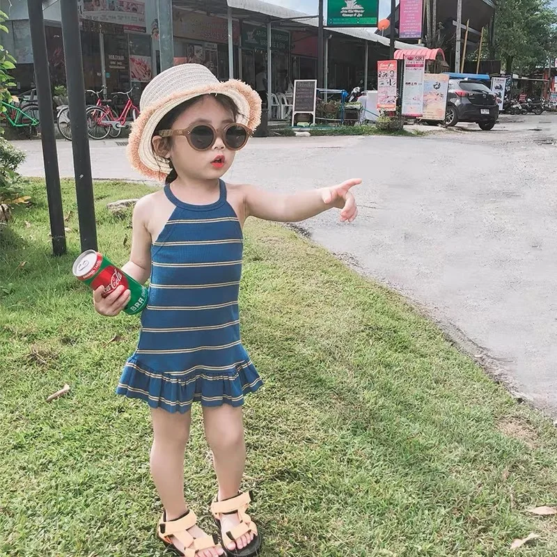 

Europe And America Children Clothing Girls Dress 2022 New Korean Camisole Dress Baby Summer Princess Dress