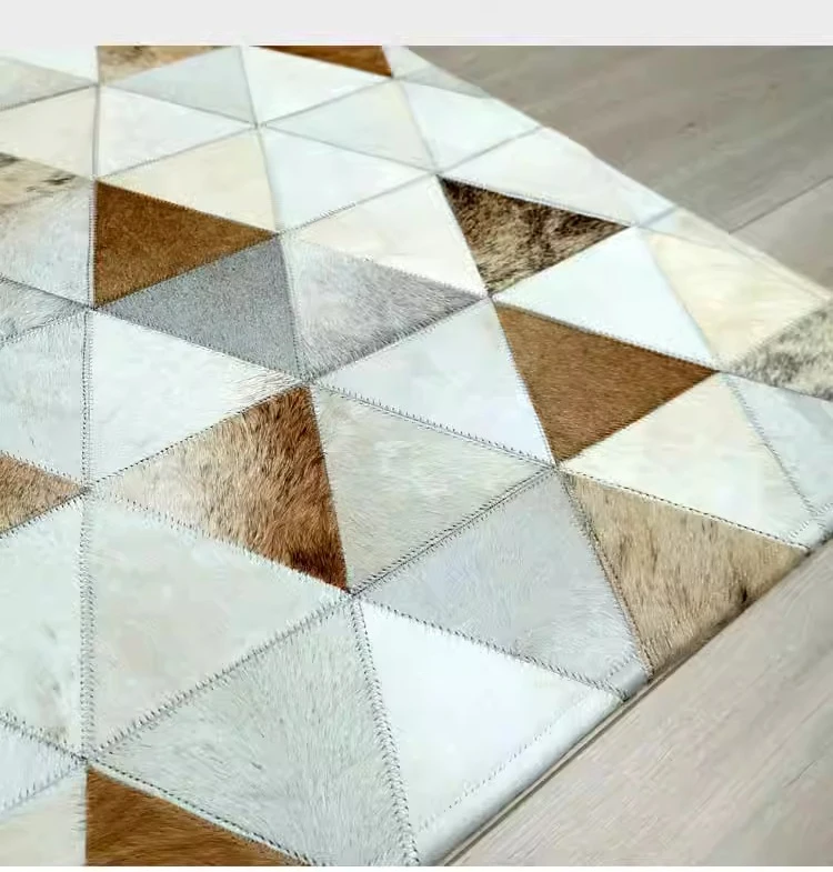 Ковер из натуральной воловьей кожи в американском стиле прикроватный