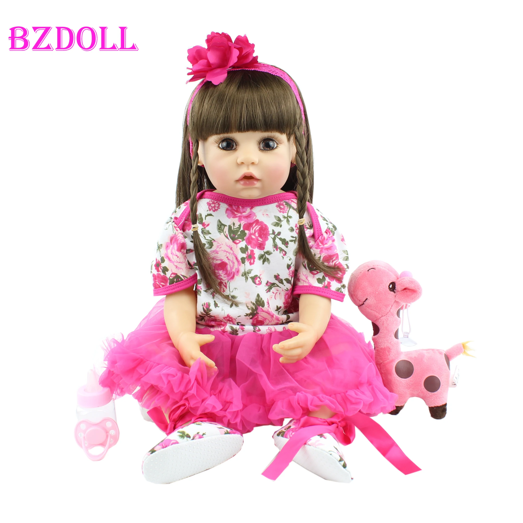 Кукла реборн силиконовая виниловая 55 см с серьгами | Игрушки и хобби