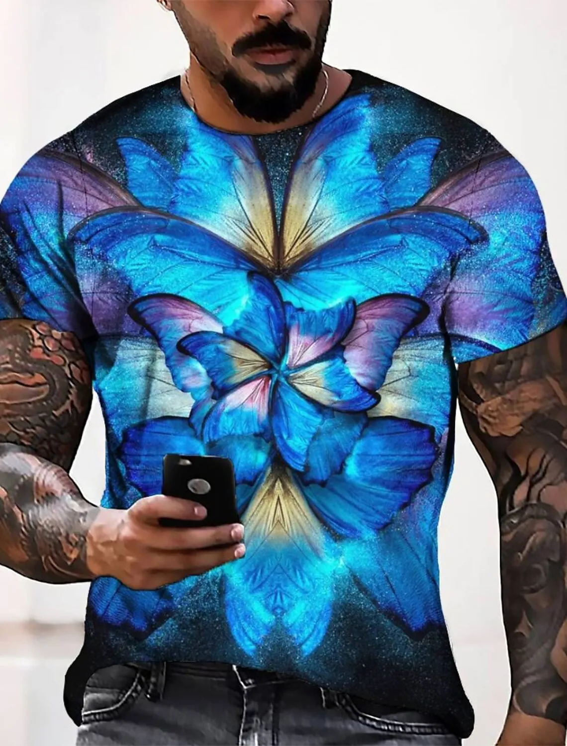 

Men's T shirt Graphic Round Neck 3D Print Casual Daily Short Sleeve 3D Print Clothing Apparel Fashion Cool Designer