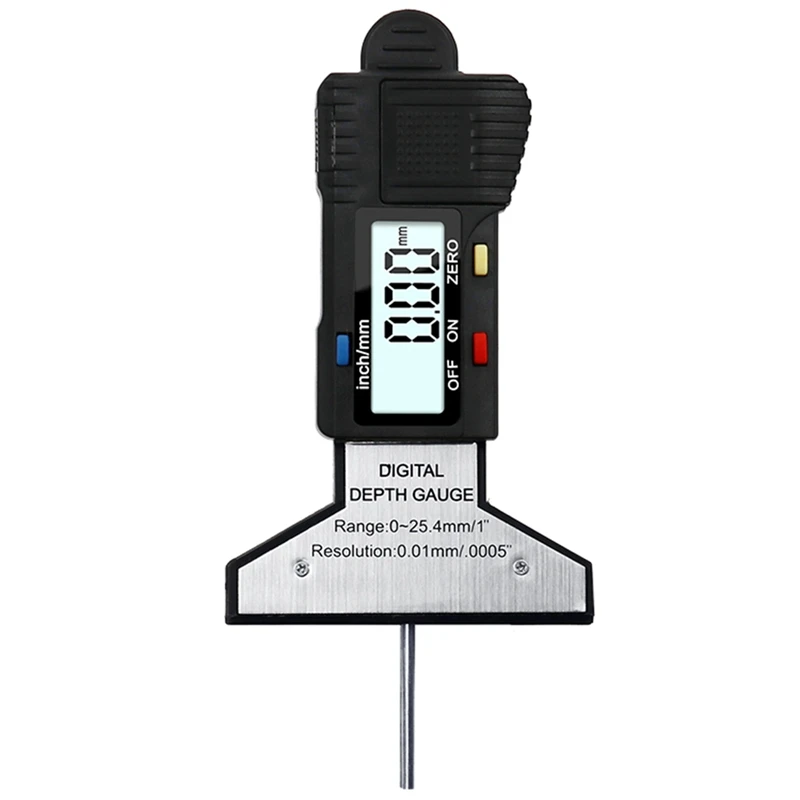 

Digital Tread Depth Gauge 0-25.4MM Measuring Ruler Pressure Safety Measurer Tool Tire Monitor Electronic