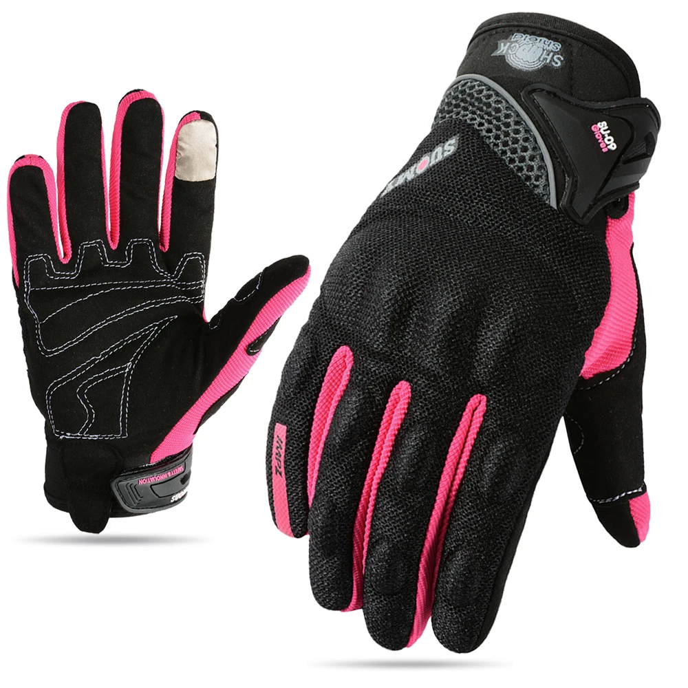 Женские фиолетовые мотоциклетные перчатки SUOMY с сенсорным экраном полная длина