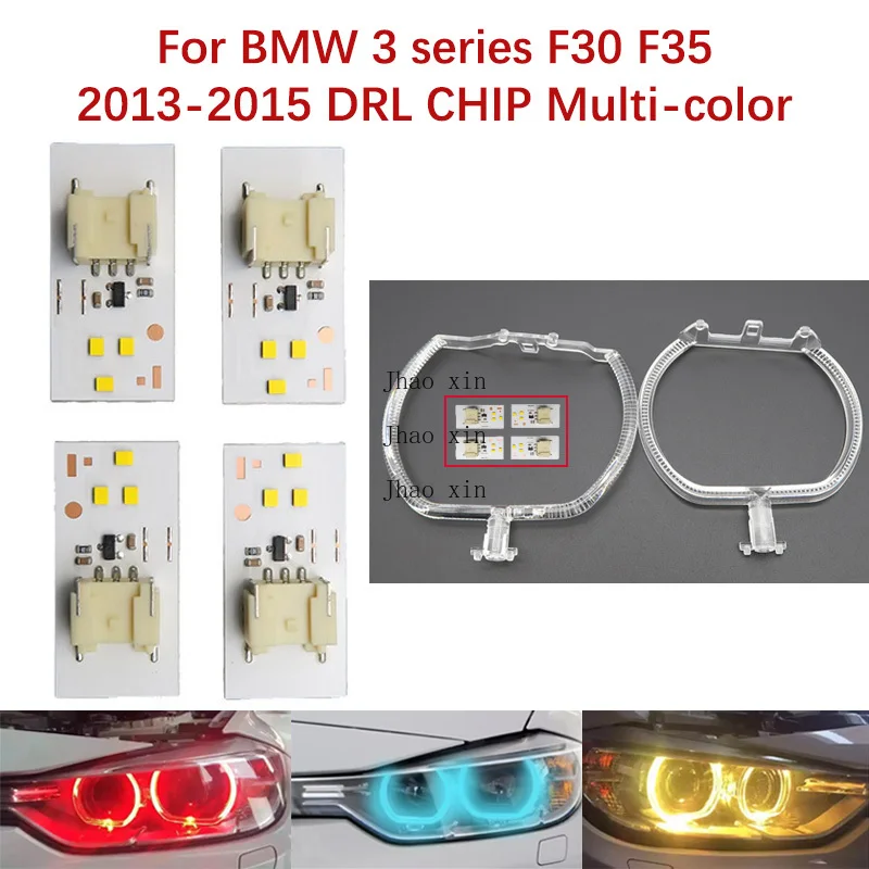Фото Для BMW 3 серии F30 F35 2013-2015 Автомобильные фары DRL ЧИП Балластный модуль Ангельские глазки Направляющая полоса Лимонно-желтый ледяной синий Красный свет №1