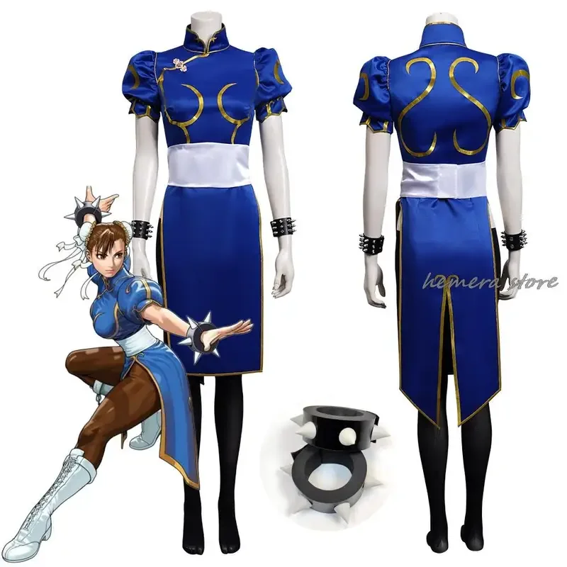 XS-3XL Chun Li Косплей Костюм Аниме Игра Платье Наряд Женский Хэллоуин Вечеринка