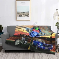 new route66 ultra warm flannel personality blanket adultkids for sofa bed office