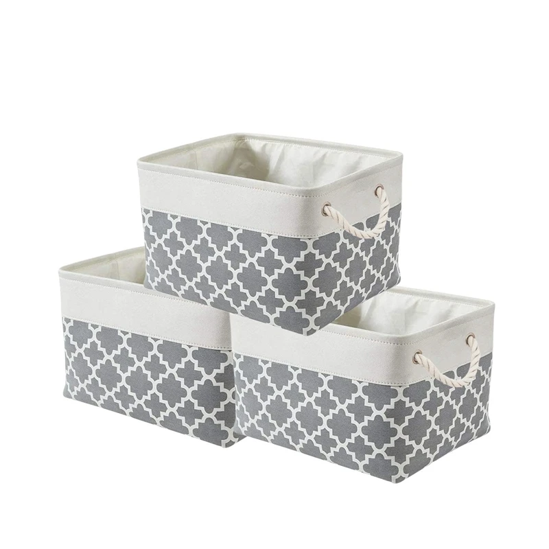 

3 Pack Storage Bins Fabric Storage Basket For Shelves For Organizing Closet Shelf Closet Organizers With Handles