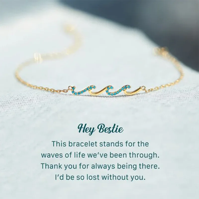 

OCEAN WAVE Outline Gold Plated Bracelet Dainty Highs and Lows Gold Bracelet Best Friend Friendship Gifts BFF Jewelry Accessories