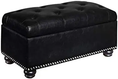 

7th Avenue Storage Ottoman 35.5" - Contemporary Foot Stool and Bench with Hinged Lid for Living Room, Dining Room, Office, D Fol