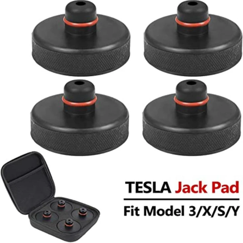 

4Pcs Rubber Lifting Jack Pad for Tesla Model 3 S X Y Adapter Tool Chassis Case Jack Lift Point Support 2016-2021 Car Accessories