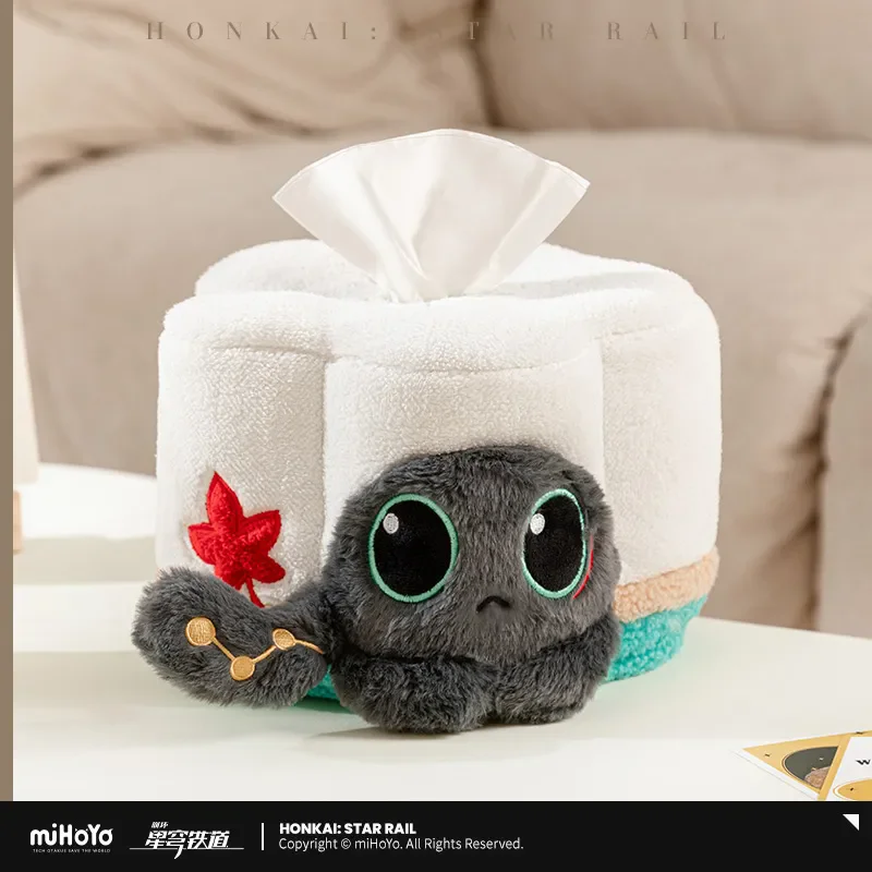 Фото [Подлинный] miHoYo оригинальный Honkai: Star Rail Ruan Mei's Creature, мусорный торт, рисовые клецки, плюшевая коробка для салфеток, корабль, косплей, рождественский подарок №4