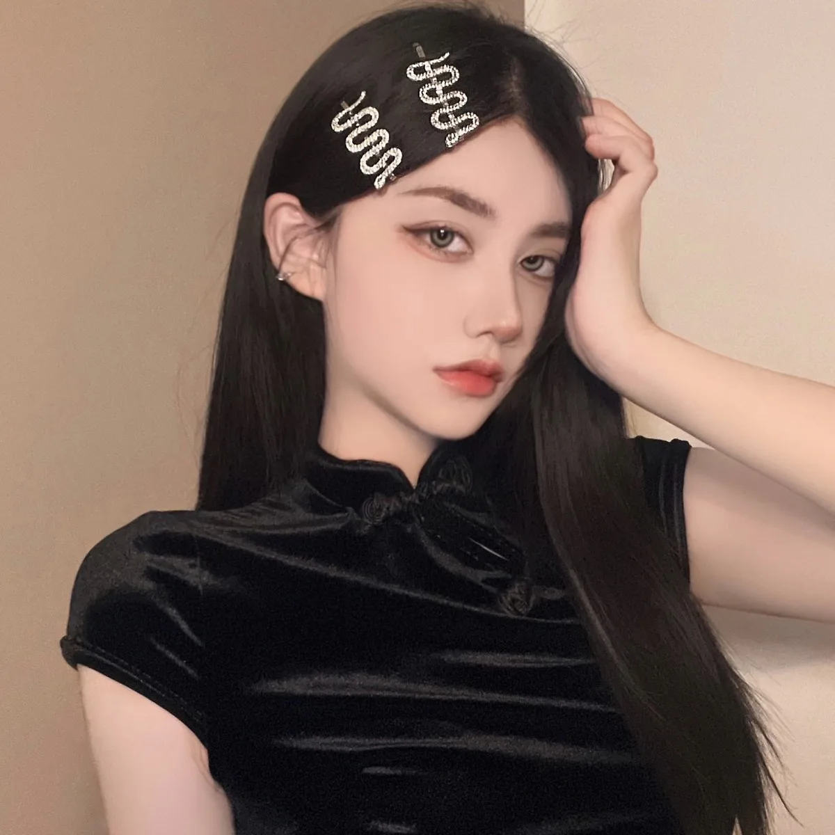 

Korean Personalized Snake Rhinestone Hairpins Hairgrips Woman Hair Clips Pins Barrettes Accessories Hairclip Headdress Headwear