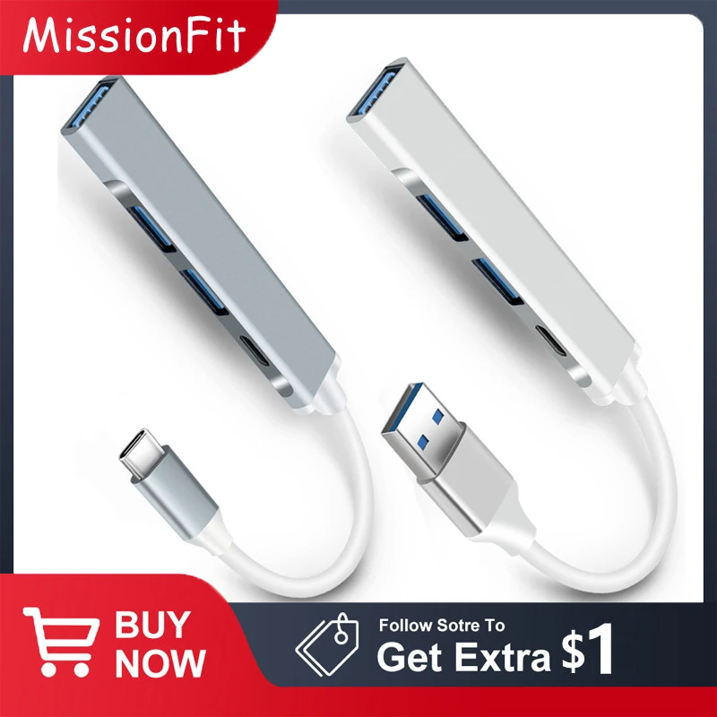 USB-концентратор с 4 портами USB 3 0 высокоскоростной разветвитель типа C адаптер