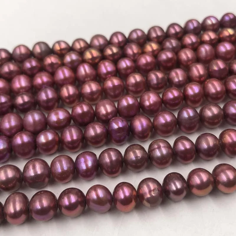 ELEISPL Wholesale 16 Strands 6-7mm Dark Red Freshwater Pearl Loose Beads Strings #22010331-3