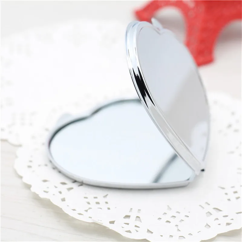 

L181 Portable Stainless Steel Makeup Mirror Hand Pocket Folded-Side Cosmetic Make Up Double Mirror Small Various Shapes