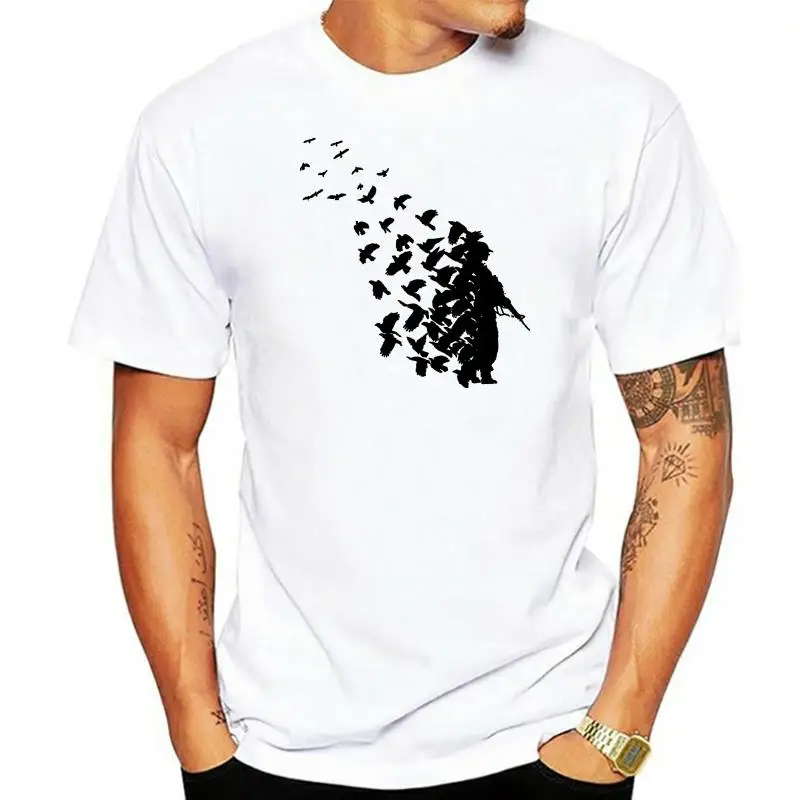 

Бэнкси солдат мир голубей хипстерская Мужская футболка унисекс летняя повседневная мужская футболка хорошее качество Топ Футболка 2023 Мужская футболка Мода