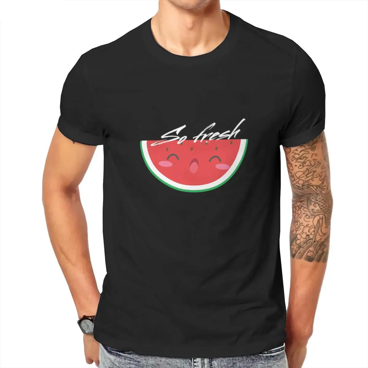 

Wholesale Cute Watermelon Summer Fruit Unisex Baseball T-Shirt Pink Oversized Summer 2021 Men Clothing 100682