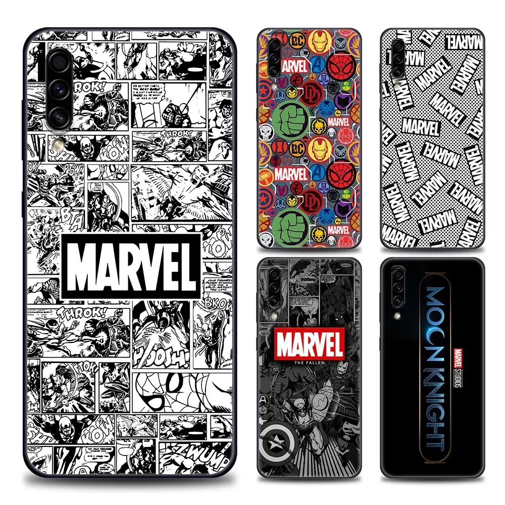 

Phone Case for Samsung A10 A20 A30 A30s A40 A50 A60 A70 A80 A90 5G A7 A8 2018 Case Silicone Cover Marvel Hero Logo Ironman