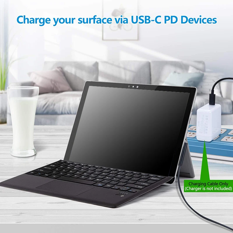 

Зарядный кабель для поверхностного подключения к USB C, совместим с Surface Pro 3/4/5/6/7, Surface Laptop 3/2/1,Surface Go