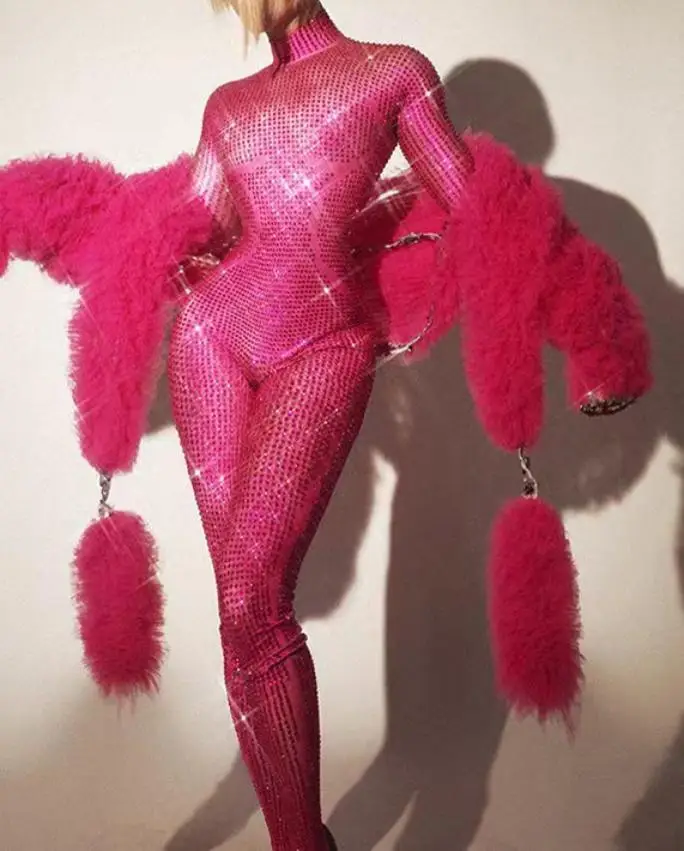 Великолепный костюм с длинными рукавами для ночного клуба певицы танцор