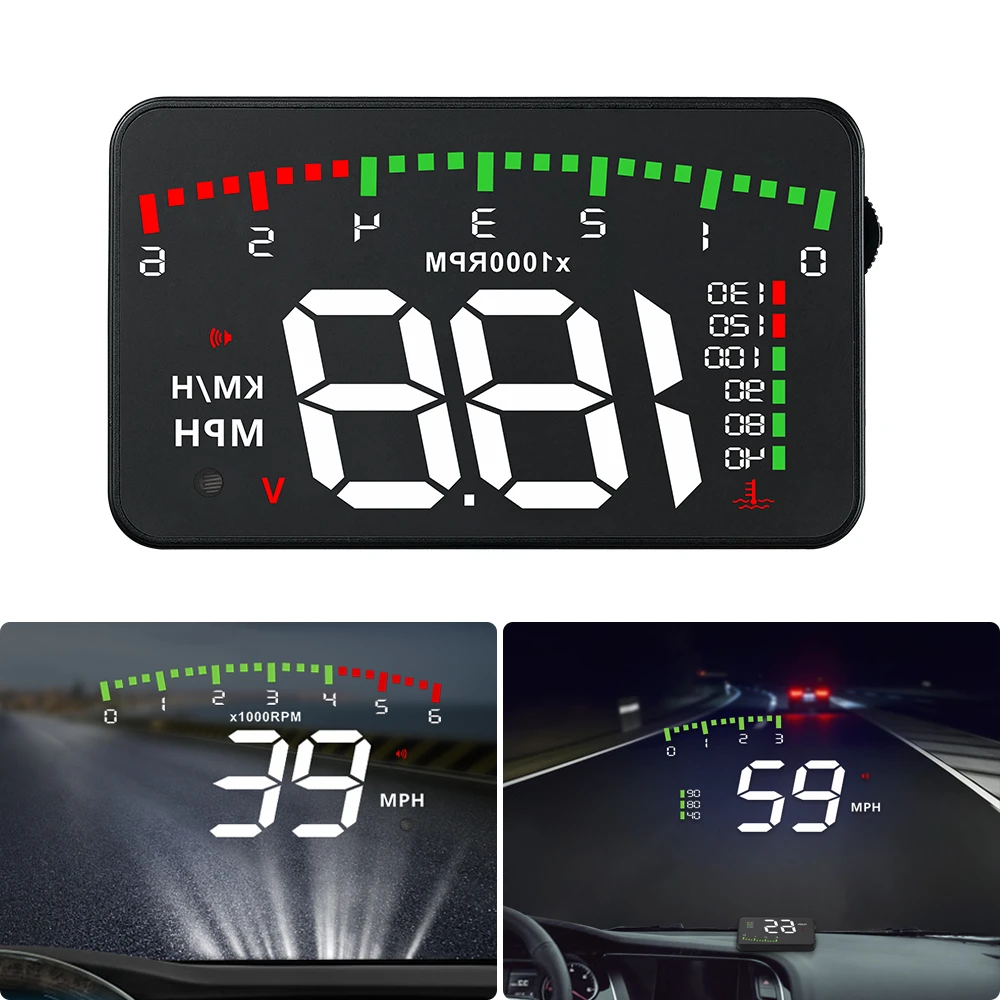 

Smart Windshield Gauges HUD Car OBD2 Head Up Display Speedometer RPM Water Temperature Projector Car Electronics Accessories
