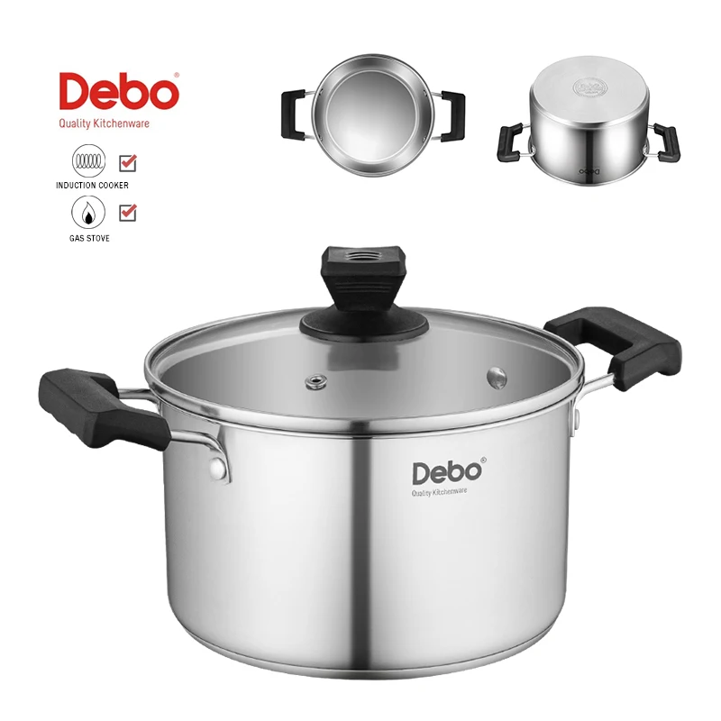 

Pot Soup Cooking Stainless Steel Stock Pan Lid Pasta Kitchen Milk Cookware Stew Noodles Saucepan Noodle Hot Cooker Steamer