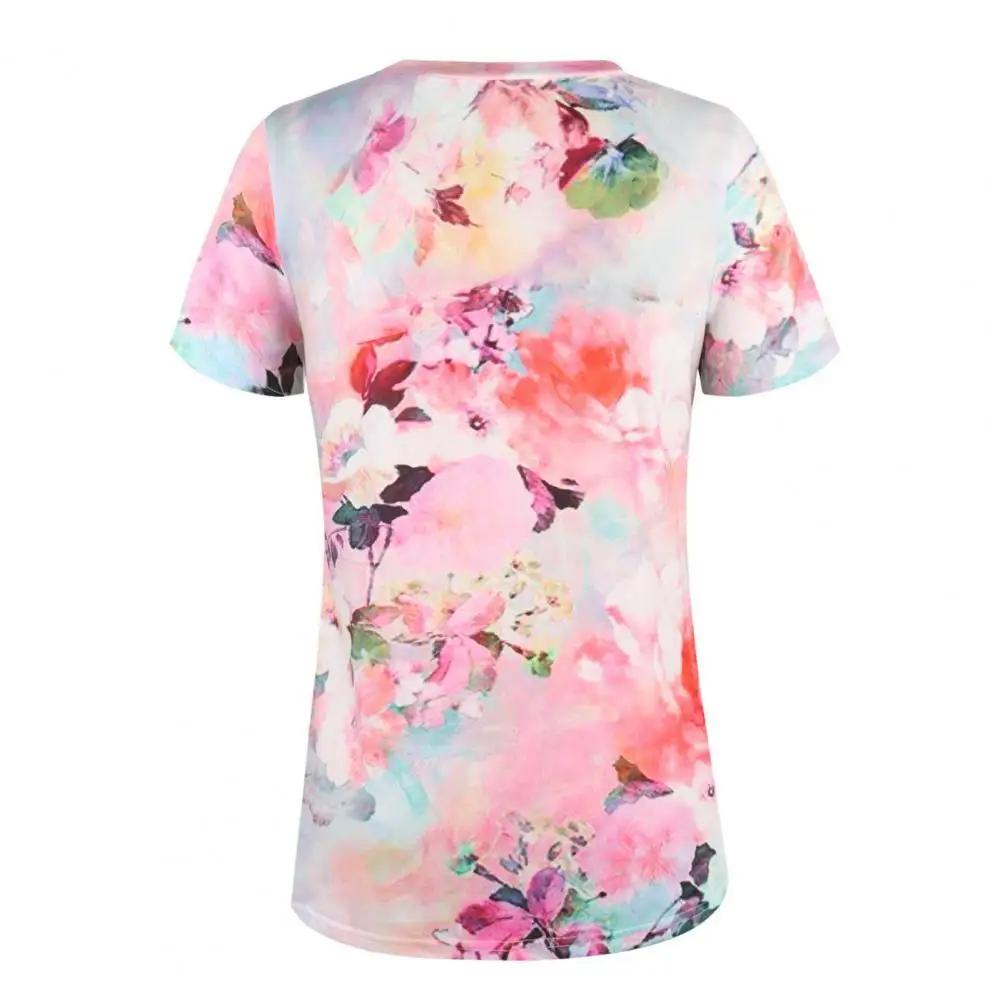

Quality-Assured Casual O-Neck Loose T Shirt Ladies Pullover Female Shirt Tie Dye Surface Breathable