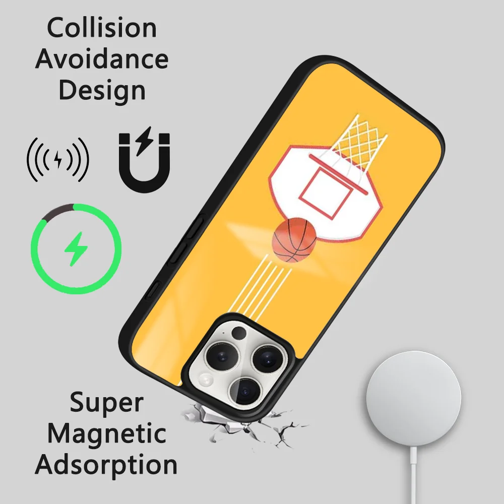 Чехол для телефона с баскетбольным спортивным дизайном iPhone 16 15 14 13 12 11 Pro Max Plus Mini