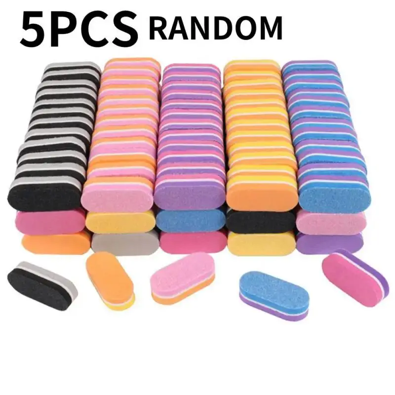 1/3/5Pcs Lot Double-sided Mini Nail File Blocks Clipper Trimmer Professional Colorful Sponge Polish Sanding Buffer Strips