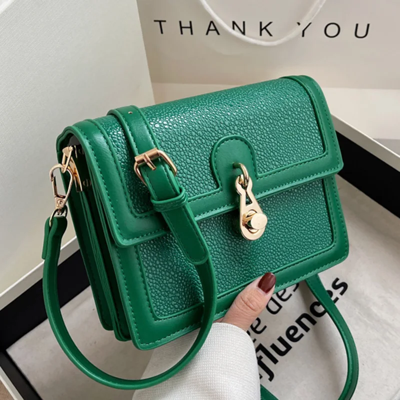 

Brand Designer Wome Green White Flap Bags High Quality PU Leather Evening Shoulder Bags Crossbody Bag Elegant Female Handbags