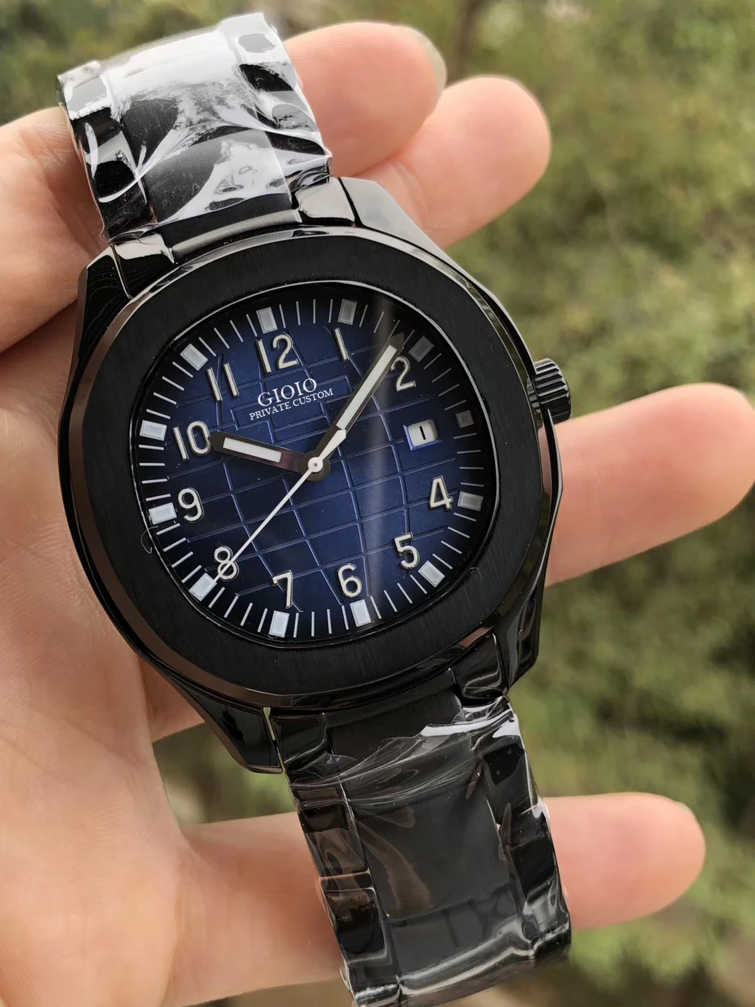 

Автоматические механические мужские часы черный синий Iiron