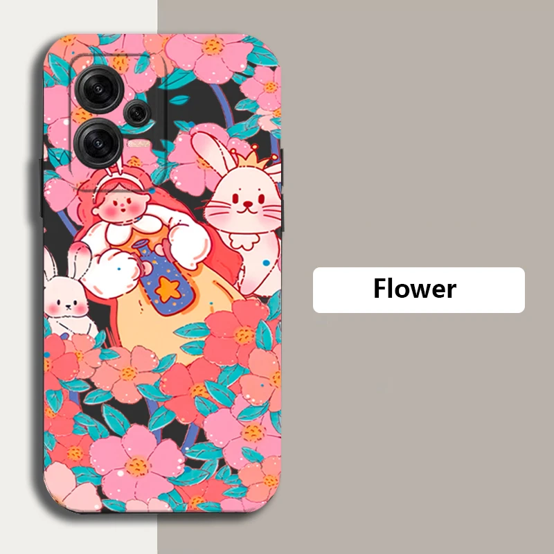 

Flower Blossom Girl Matte Silicone Case For Xiaomi Redmi Note 12 Turbo 11 Pro Plus 11S 5G 12 11E 11 10S 10 9S 9 Redmi 10C Cover