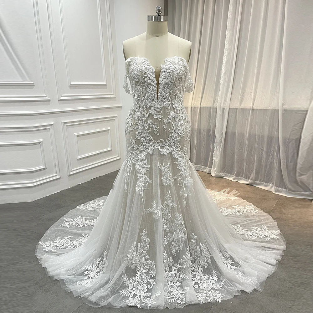 

Ivory Bridal Gowns Mermaid Sexy Wedding Dress For Women 2022 Sweetheart Sweep Train Backless Appliques Luxury Vestido De Novia