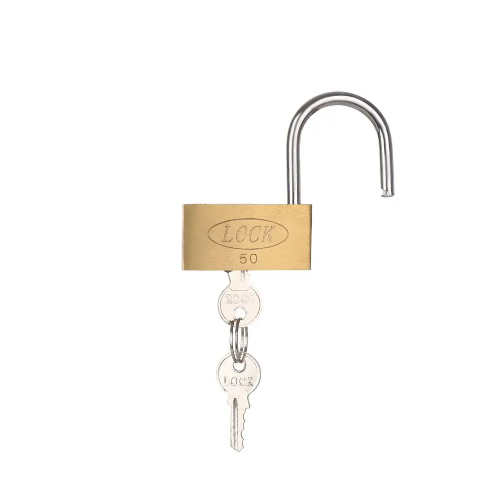 

20/25/30/40/50MM Brass Padlock Locker Case Supply Travel Suitcase Copper Lock with 3Keys Security Tool Home Improvement Hardware