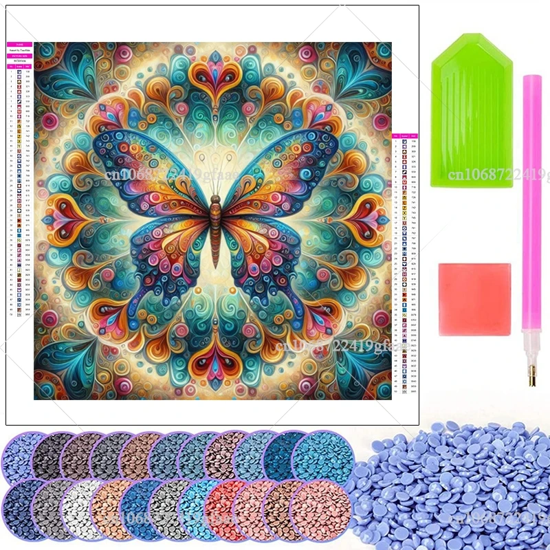 Набор для алмазной живописи &quotБабочка&quot 5D полная картина искусственные цветы
